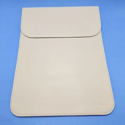 MOSISO Tablet Sleeve Laptop MacBook Air Ivory Faux Leather Magnetic Closure New - Image 1 of 4