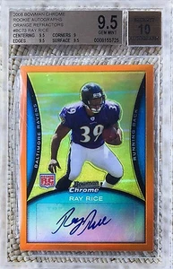 2008 Bowman Chrome Orange Refractor Auto /15 Ray Rice RC BGS 9.5 - Bild 1 von 2