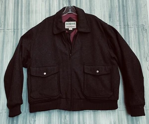 Vintage Field & Stream Gordon & Ferguson Mens Xl Charcoal Gray Wool Bomber - Picture 1 of 8