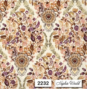 (2232) ZWEI individuelle Papier LUNCHEON Decoupage Servietten - MUSTER DESIGN ORG-PFLAUME - Bild 1 von 3