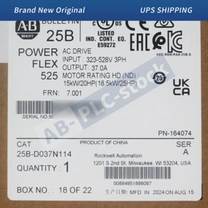 New Allen Bradley 25B-D037N114 PowerFlex 525 18.5kW 25Hp AC Drive 3PH 3 Phrase - Picture 1 of 2