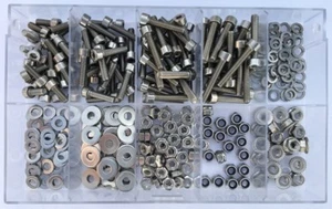 Sortiment " Fahrradbox " Zylinderschrauben + Muttern M4 DIN 912  V2A  340 Teile - Bild 1 von 1