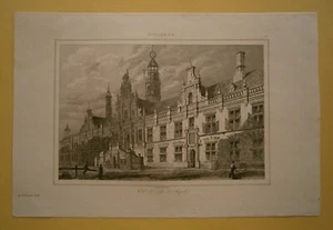 1844 print STADHUIS (CITY HALL), LEYDEN, NETHERLANDS, #13 - Picture 1 of 1