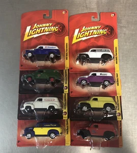 JOHNNY LIGHTNING 1950 CHEVY PANEL DELIVERY LOT OF 8 SHORT CARDS DIFFERENT LOGOS - Picture 1 of 4