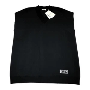 Nuevo Auténtico Chaleco Valentino Para Hombre 3XL Viscosa Cuello en V Negro Etiqueta VLTN Grande Alto - Imagen 1 de 4