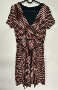 Marks And Spencer Viscose Stretch Wrap Dress Multicolour Size Uk 12 Knee Length - Picture 1 of 5