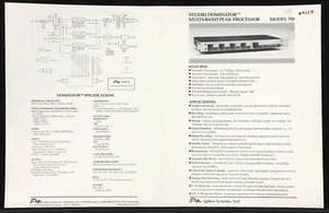 Aphex Dominator 700 Multiband Stereo Peak Limiter Sales Brochure & Spec Sheets - Picture 1 of 4