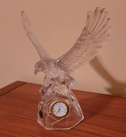 RCR Royal Crystal Rock  Italian Crystal Eagle Clock Japan Quartz  Exceptional Cover