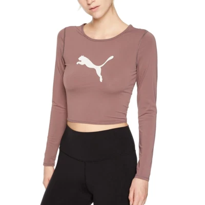 Новый с Ярлыками Puma женщин Luxe укороченный верхний длинным рукавом открытый сетки назад футболка сухой ячейки размер XL - Изображение 1 из 4