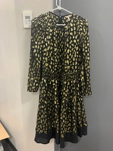 Rebecca Taylor neu mit Etikett schwarz und gold tailliertes Kleid Größe 14 - Bild 1 von 4