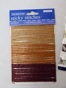Sticky Stitches 6 Yards 3 Earth Tone Colors Scrapbook Embellishments Cards NEW - Picture 1 of 1