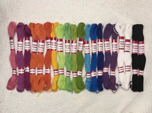 Friendship Bracelet Craft Thread Floss 8.75 Yds 8m Lot of 20 Skeins 17 Colors - Picture 1 of 1