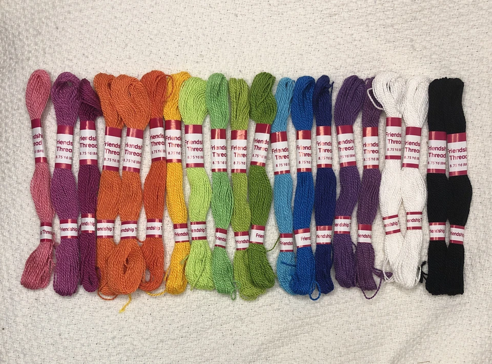 Friendship Bracelet Craft Thread Floss 8.75 Yds 8m Lot of 20 Skeins 17 Colors - Image 1 of 1