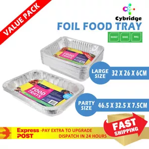 Aluminum Foil Trays BBQ Disposable Roasting Oven Baking Tray Party Large Size AU - Picture 1 of 5