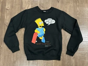 Sudadera vintage Spencers 1990 negra Bart Simpson - "¡Enfría tus jets, hombre!" E6 - Imagen 1 de 7