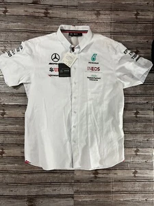 Amg Petronas Motorsport Mercedes Racing Stichd shirt sz L color white NWT $ 134 - Picture 1 of 6
