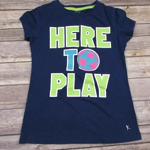 Camiseta azul Danskin Dri-More Here to Play Like a Champ talla 6/6x Top - Imagen 1 de 7