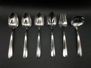 ONEIDA EQUATOR 6PC STAINLESS LOT: 4 SERVING SPOONS, COLD MEAT FORK, LADLE S416 - Picture 1 of 6