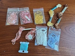 Vintage lot of 9 Pearsall's Fibrone Wood Pulp Yarn, DMC Rayon Skines & others - Picture 1 of 5