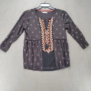 Maurices Women's Top Medium Black Boho V-Neck Cold Shoulder - Picture 1 of 22