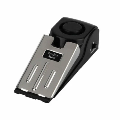 Sirius Survival Door Stop Alarm - Wedge Door Stop with 120dB Alarm, Black/Metal