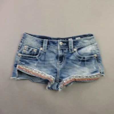 Miss Me Shorts Girls 25 Lightweight Outdoors Blue Chino Pockets - Image 1 of 4