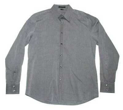 Camisa informal a rayas THEORY con botones delanteros para hombre GRANDE L gris a rayas ALGODÓN Foto 1 de 4