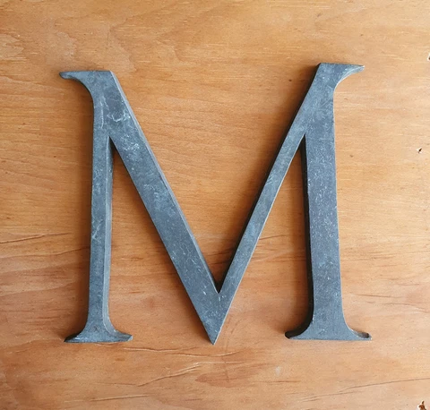 Vintage cast brass shop sign letter M ~ 6" great patina mid century retro (L32) Cover