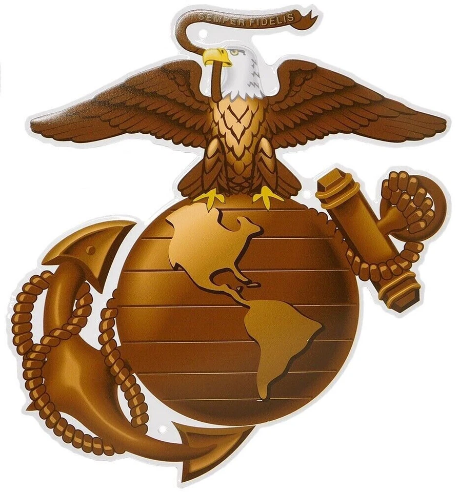 TRADEWINDS United States Marines EGA 11.5"x10" Metal Plate Sign - Officially Licensed