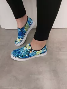 Nike Textil Damen Frauen Sneaker Slipper Blau Geblümt Neu 38 - Bild 1 von 6