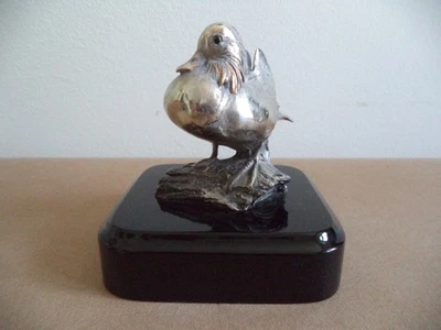 Scultura animale papera lamina argento 800 Studio Ottaviani made in Italy 11,5cm - Immagine 1 di 4