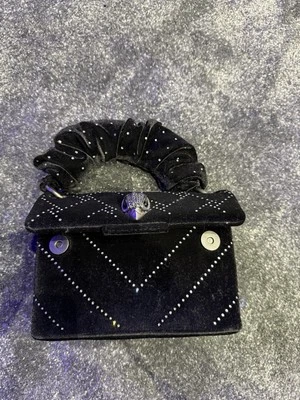 Kensington Ruched Handle Velvet Mini Bag, Black. BNWT, SOLD OUT ONLINE RRP £139 - Image 1 of 4