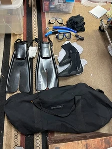 Scuba gear, Bi Fin Pro, Xcel Titanium Water Boots size 10, 2 snorkel gear + - Picture 1 of 13