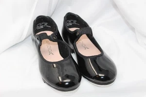 Scarpe da bambina Capezio nere in vernice misura 10M Tele Tone Tap N625C belle! - Foto 1 di 8