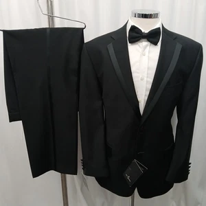 Traje de cena Jeff Banks London de lana pura C42R W38 L31 - Esmoquin nuevo de 2 piezas - Imagen 1 de 22