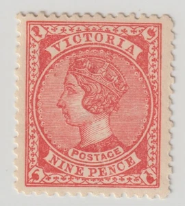 VICTORIA AUSTRALIA 1901 QV 9P SC#202 ROSE MINT STAMP 21A22  CV $22.5 - Picture 1 of 2