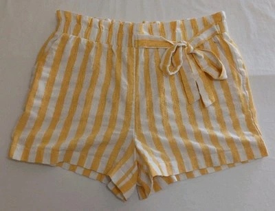 Pantalones cortos de tiro alto Have Los Angeles grandes de 2" bolsa de papel cintura elástica para mujer Foto 1 de 4