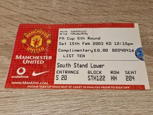 TICKET STUB-MANCHESTER UNITED V ARSENAL-FA CUP 5TH RD- FEBRERO 2003 - Imagen 1 de 1