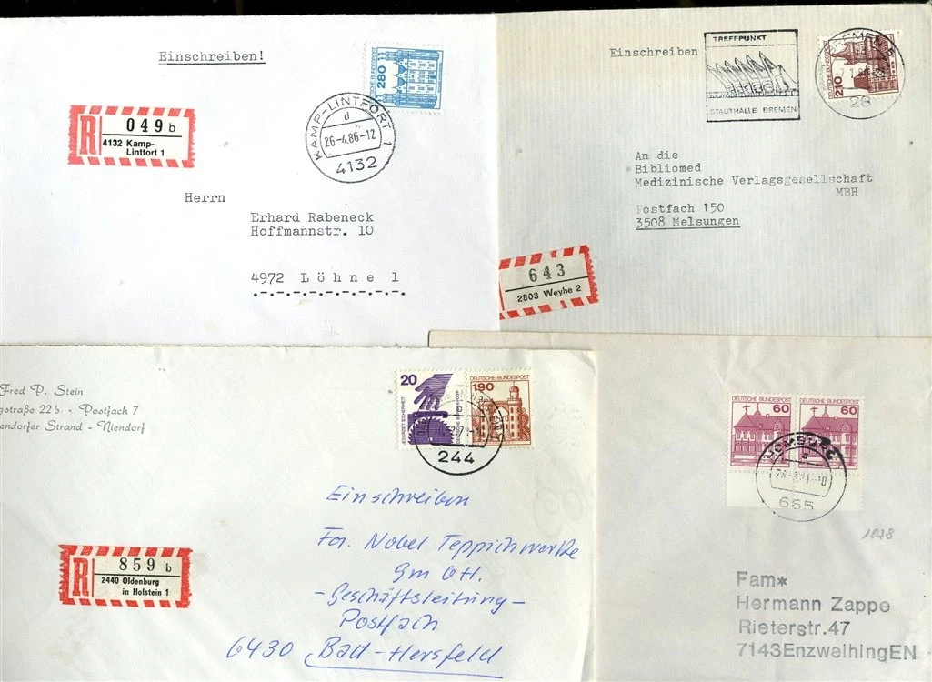 Prophila Collection BRD Briefmarken 1977 Burgen & Schlösser | Gestempelt, Katalog-Nr. 913,914,1038 C/D II