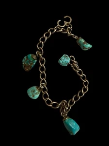 Vintage Bettelarmband 5 Türkis 6,5 Zoll - Bild 1 von 3