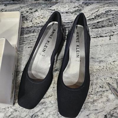 Negro AKWISHER Anne KLEIN Cuña S Gamuza 9 Foto 1 de 4