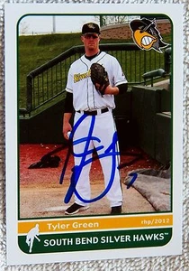 Carta automatica Arizona Diamondbacks Tyler Green firmata 2012 South Bend Silver Hawks - Foto 1 di 1