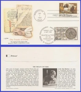 USA5 #2052 U/A FLEETWOOD FDC Combo2 Firma del Tratado de París - Imagen 1 de 1