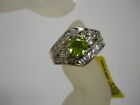 Spinning Size 5 Green Peridot Cz Sterling Silver Ring Gemstone Jewelry 645
