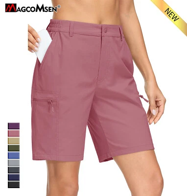 Pantalones Cortos de Carga de Verano para Mujer Secado Rápido Senderismo Informales Ligeros Golf Gimnasio Pantalones Cortos Foto 1 de 4