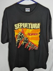 Sepultura XL Nation Vintage 90s Y2K Shirt Fast Ship XL black Hanes 2004  - Bild 1 von 6