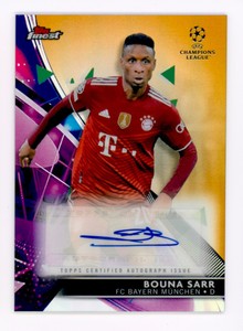 2022 Bouna Sarr Topps Finest Gold Refractor Bayern Munich Autographed Rookie /50