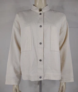 Eileen Fisher elfenbeinfarben cremefarben Knopfleiste Hemdjacke Shacket Petite Medium - Bild 1 von 7