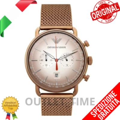 OROLOGIO EMPORIO ARMANI UOMO AR11169 Acciaio Rosè Gold Multifunzione Milano New - Immagine 1 di 4