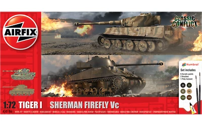 AIRFIX 1:72 KIT - CARRI ARMATI TANKS TIGER I / SHERMAN FIREFLY Vc ART A50186 - Immagine 1 di 2